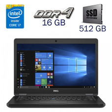 Ігровий ноутбук Б-клас Dell Latitude 5480 / 14" (1920x1080) TN / Intel Core i7-6600U (2 (4) ядра по 2.6 - 3.4 GHz) / 16 GB DDR4 / 512 GB SSD / nVIdia GeForce 930MX, 2 GB DDR3, 64-bit / WebCam б/в