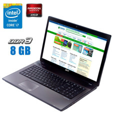 Ноутбук Б-клас Acer Aspire 7741G / 17.3" TN / Core i7-720QM (4(8) ядра по 1.6-2.8GHz) / 8GB DDR3 / 120GB SSD / AMD Radeon HD 5650, 1 GB GDDR3, 128bit / WebCam б/в