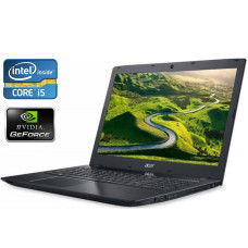 Ноутбук Acer Aspire E5-575G / 15.6" TN / Core i5-7200U (2(4) ядра по 2.5-3.1GHz) / 8GB DDR4 / 256GB SSD / GeForce 940MX, 2GB GDDR5, 64bit / WebCam / DVD-ROM / Win 10 б/в