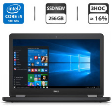 Ноутбук Dell Latitude E5550 / 15.6" TN / Core i5-5200U (2(4) ядра по 2.2-2.7GHz) / 8GB DDR3 / 256GB SSD NEW / HD Graphics 5500 / WebCam / HDMI / Win 10 Pro б/в