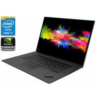 Мобільна робоча станція Lenovo ThinkPad P1 / 15.6" (3840x2160) Touch OLED / Intel Core i7-9850H (6 (12) ядер по 2.6 - 4.6 GHz) / 16 GB DDR4 / 480 GB SSD / nVidia Quadro T1000, 4 GB DDR5, 128-bit / WebCam б/в