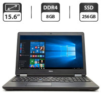 Ноутбук Б-клас Dell Latitude E5570 / 15.6" (1366x768) TN / Intel Core i5-6200U (2 (4) ядра по 2.3 - 2.8 GHz) / 8 GB DDR4 / 256 GB SSD / Intel HD Graphics 520 / WebCam / HDMI б/в