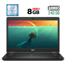 Ноутбук Dell Latitude 5480 / 14" TN / Intel Core i7-7600U (2(4) ядра по 2.8-3.9 GHz) / 8GB DDR4 / 240GB SSD M.2 / HD Graphics 620 / WebCam / USB 3.1 / HDMI / Win 11 б/в