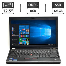 Нетбук Б-клас Lenovo ThinkPad X230 / 12.5" TN / Intel Core i5-3320M (2(4) ядра по 2.6-3.3 GHz) / 8GB DDR3 / 128GB SSD / HD Graphics 4000 / WebCam / VGA б/в