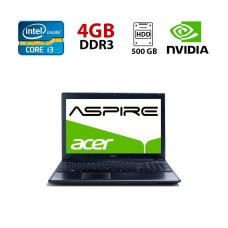 Ноутбук Acer Aspire 5755G / 15.6" (1366x768) TN / Intel Core i3-2350M (2 (4) ядра по 2.3 GHz) / 4 GB DDR3 / 500 GB HDD / nVidia GeForce GT 630M, 2 GB GDDR5, 128-bit / WebCam б/в
