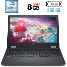 Ноутбук Б-клас Dell Latitude E5570 / 15.6" IPS / Intel Core i5-6440HQ (4 ядра по 2.6-3.5GHz) / 8GB DDR4 / 256GB SSD M.2 / HD Graphics 530 / WebCam / HDMI / Win 10 б/в