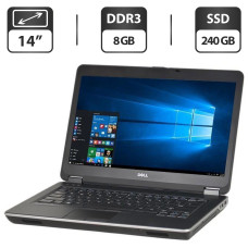 Ноутбук Б-клас Dell Latitude E6440 / 14" (1366x768) TN / Intel Core i5-4300M (2 (4) ядра по 2.6 - 3.3 GHz) / 8 GB DDR3 / 240 GB SSD / Intel HD Graphic 4600 / VGA б/в