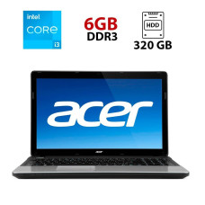 Ноутбук Acer Aspire E1-531G / 15.6" (1366x768) TN / Intel Core i3-2350M (2 (4) ядра по 2.3 GHz) / 6 GB DDR3 / 320 GB HDD / nVidia GeForce 610M, 1 GB GDDR3, 64-bit / WebCam б/в