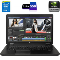 Мобільна робоча станція HP ZBook 17 G2 / 17.3" (1600x900) TN / Intel Core i7-4710MQ (4 (8) ядра по 2.5 - 3.5 GHz) / 16 GB DDR3 / 512 GB SSD / nVidia Quadro K3100M, 4 GB GDDR5, 256-bit / DVD-RW / DisplayPort б/в