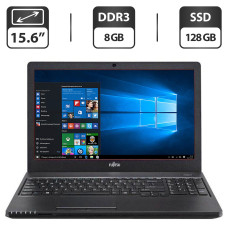 Ноутбук Б-клас Fujitsu LifeBook А555 / 15.6" (1366x768) TN / Intel Core i3-5005U (2 (4) ядра по 2.0 GHz) / 8 GB DDR3 / 128 GB SSD / Intel HD Graphics 5500 / WebCam / Windows 10 Pro б/в