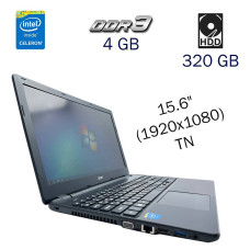 Ноутбук Aser Extensa 2509 / 15.6" TN / Intel Celeron N2830 (2 ядра по 2.16-2.41 GHz) / 4GB DDR3 / 320GB HDD / HD Graphics Atom Z3700 / WebCam б/в