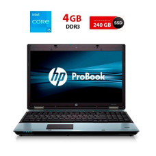 Ноутбук Б-клас HP ProBook 6550b / 15.6" (1366x768) TN / Intel Core i5-520M (2 (4) ядра по 2.4 - 2.93 GHz) / 4 GB DDR3 / 240 GB SSD / Intel HD Graphics / WebCam б/в