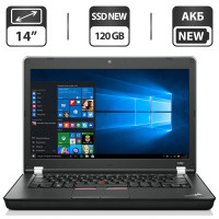 Ноутбук Б-клас Lenovo ThinkPad Edge E420 / 14" TN / Core i5-2410M (2 (4) ядра по 2.3-2.9GHz) / 4GB DDR3 / 120GB SSD NEW / HD Graphics 3000 / WebCam / DVD-ROM / АКБ NEW / Win 10 Pro б/ув
