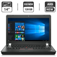 Ноутбук Б-клас Lenovo ThinkPad Edge E420 / 14" TN / Core i5-2410M (2 (4) ядра по 2.3-2.9GHz) / 4GB DDR3 / 120GB SSD NEW / HD Graphics 3000 / WebCam / DVD-ROM / АКБ NEW / Win 10 Pro б/ув