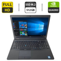 Мобільна робоча станція Б-клас Dell Precision 3530 / 15.6" (1920x1080) IPS / Intel Core i7-8750H (6 (12) ядер по 2.2 - 4.1 GHz) / 16 GB DDR4 / 512 GB SSD M.2 / nVidia Quadro P600, 4 GB GDDR5, 128-bit / WebCam б/в
