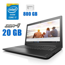 Ноутбук Lenovo IdeaPad 310-15IKB / 15.6" (1366x768) TN Touch / Intel Core i7-7500U (2 (4) ядра по 2.7 - 3.5 GHz) / 20 GB DDR4 / 800 GB SSD / Intel HD Graphics 620 / WebCam / Win 10 б/в