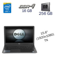 Ігровий ноутбук Dell 5568 / 15.6" TN / Core i7-7500U (2(4) ядра по 2.7-3.5 GHz) / 16GB DDR4 / 256GB SSD / GeForce 940MX, 4GB GDDR5, 64-bit / Fingerprint / WebCam б/в