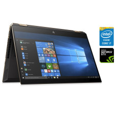 Ігровий ноутбук-трансформер HP Spectre x360 15t-df000 / 15.6" (3840x2160) IPS Touch / Intel Core i7-8750H (6 (12) ядер по 2.2 - 4.1 GHz) / 16 GB DDR4 / 2000 GB SSD / nVidia GeForce GTX 1050 Ti, 4 GB GDDR5, 128-bit / WebCam / Win 10 Pro б/в