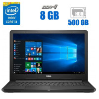 Ноутбук Dell Vostro 15 3568 / 15.6" (1366x768) TN / Intel Core i3-6006U (2 (4) ядра по 2.0 GHz) / 8 GB DDR4 / 500 GB HDD / Intel HD Graphics 520 / WebCam / Windows 10 Pro б/в