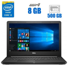 Ноутбук Dell Vostro 15 3568 / 15.6" (1366x768) TN / Intel Core i3-6006U (2 (4) ядра по 2.0 GHz) / 8 GB DDR4 / 500 GB HDD / Intel HD Graphics 520 / WebCam / Windows 10 Pro б/в