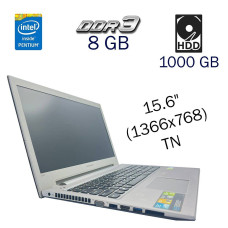 Ноутбук Б класс Lenovo IdeaPad Z500 / 15.6" TN / Intel Pentium 2020M (2 ядра по 2.4GHz) / 8GB DDR3 / 1000GB HDD /GeForce GT 635M, 2 GB DDR3, 128-bit / WebCam / АКБ не тримає б/в