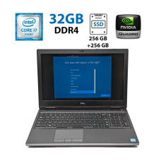 Мобільна робоча станція Dell Precision 7540 / 15.6" (1920x1080) IPS / Intel Core i7-9850H (6 (12) ядер по 2.6 - 4.6 GHz) / 32 GB DDR4 / 256 GB SSD + 256 GB SSD / nVidia Quadro T1000, 4 GB GDDR6, 128-bit / WebCam б/в