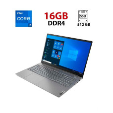 Ультрабук Б-клас Lenovo ThinkBook 15-IML / 15.6" (1920x1080) IPS / Intel Core i7-1065G7 (4 (8) ядра по 1.3 - 3.9 GHz) / 16 GB DDR4 / 512 GB SSD / UHD Graphics / WebCam / HDMI б/в