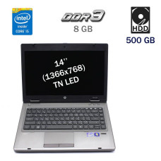 Ноутбук HP ProBook 6460b / 14 "(1366x768) TN LED / Intel Core i5-2520M (2 (4) ядра на 2,5 - 3,2 ГГц) / 8 ГБ DDR3 / 500 ГБ HDD / WebCam / DVD-RW / DP / eSATA / Com Порт (IEEE 1394)