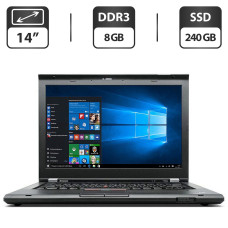 Ноутбук Б-класс Lenovo ThinkPad T430s / 14" (1600x900) TN / Intel Core i7-3520M (2 (4) ядра по 2.9 - 3.6 GHz) / 8 GB DDR3 / 240 GB SSD / Intel HD Graphics 4000 / WebCam / VGA б/в
