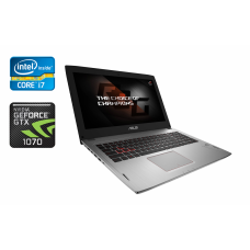 Ігровий ноутбук Asus ROG Strix GL502V / 15.6" (1920x1080) IPS / Intel Core i7-7700HQ (4 (8) ядра по 2.8 - 3.8 GHz) / 16 GB DDR4 / 512 GB SSD / nVidia GeForce GTX 1070, 8 GB GDDR5, 256-bit / WebCam / Windows 10 б/в