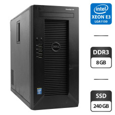 Робоча станція Dell PowerEdge T20 Tower / Intel Xeon E3-1225 v3 (4 ядра по 3.2 - 3.6 GHz) / 8 GB DDR3 / 240 GB SSD / Intel HD Graphics / VGA б/в