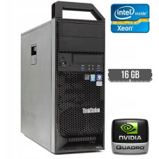 Робоча станція Lenovo ThinkStation S30 Tower / Xeon E5-2630 (6(12) ядер по 2.3-2.8 GHz) / 16GB DDR3 / 250GB HDD / Quadro 2000, 1 GB GDDR5, 128-bit / 610W / DVI / DisplayPort б/в