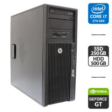 Робоча станція HP Z220 Workstation Tower / Intel Core i7-3770 (4 (8) ядра по 3.4 - 3.9 GHz) / 16 GB DDR3 / 250 GB SSD + 500 GB HDD / nVidia GeForce GT 640, 2 GB GDDR3, 128-bit / DVD-ROM б/в