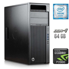 Робоча станція HP Workstation Z440 Tower / Intel Xeon E5-1680 v4 (8(16) ядер по 3.4-4GHz) / 64GB DDR4 ECC / 250GB SSD / Quadro P2000, 5GB GDDR5, 160-bit / 700W / DVD-RW б/в