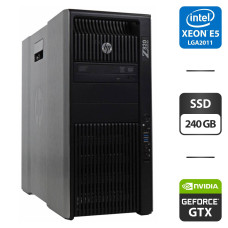Робоча станція HP Z820 Workstation Tower / 2x Intel Xeon E5-2660 (8 (16) ядер по 2.2 - 3.0 GHz) / 64 GB DDR3 / 240 GB SSD / nVidia GeForce GTX 970, 4 GB GDDR5, 256-bit / DVD-ROM / HDMI б/в