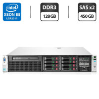 Сервер HP ProLiant DL380p G8 2U Rack / 2x Intel Xeon E5-2658 v2 (10 (20) ядер по 2.4 - 3.0 GHz) / 128 GB DDR3 / 2x 450 GB SAS / iRMC S3 Graphics / Два блоки живлення 460W б/в