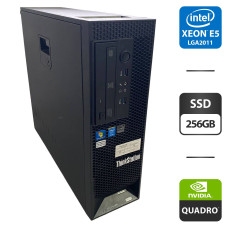 Робоча станція Lenovo ThinkStation C30 SFF / 2x Intel Xeon E5-2658 v2 (10 (20) ядер по 2.4 - 3.0 GHz) / 64 GB DDR3 / 256 GB SSD / nVidia Quadro 2000, 1 GB GDDR5, 128-bit / DVD-ROM / DVI б/в
