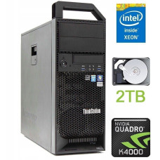 Робоча станція Lenovo ThinkStation S30 Tower / Intel Xeon E5-1650 v2 (6(12) ядер по 3.5-3.9GHz) / 64GB DDR3 / 2000GB HDD / Quadro K4000, 3GB GDDR5, 192-bit / 610W / DVI / DisplayPort б/в