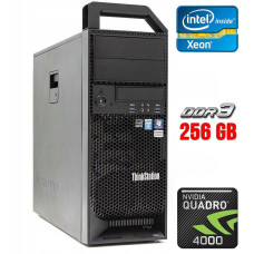 Робоча станція Lenovo ThinkStation S30 Tower / Xeon E5-1650 (6(12) ядер по 3.2-3.8GHz) / 256GB DDR3 / 240GB SSD / Quadro 4000, 2GB GDDR5, 256-bit / 610W / DVI / DisplayPort б/в