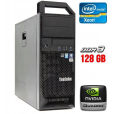 Робоча станція Lenovo ThinkStation S30 Tower / Xeon E5-2630 (6(12) ядер по 2.3-2.8 GHz) / 128GB DDR3 / 2000GB HDD / Quadro 2000, 1 GB GDDR5, 128-bit / 610W / DVI / DisplayPort б/в