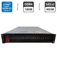 Сервер Dell PowerEdge R730xd 24SFF 2U Rack / 2x Intel Xeon E5-2690 v4 (14 (28) ядер по 2.6 - 3.5 GHz) / 128 GB DDR4 / 2x 450 GB SAS / Matrox G200eR2 / 2x 750W б/в