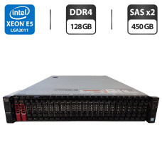 Сервер Dell PowerEdge R730xd 24SFF 2U Rack / 2x Intel Xeon E5-2690 v4 (14 (28) ядер по 2.6 - 3.5 GHz) / 128 GB DDR4 / 2x 450 GB SAS / Matrox G200eR2 / 2x 750W б/в