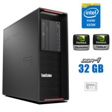 Робоча станція Lenovo ThinkStation P510 Tower / Intel Xeon E5-2680 v3 (12 (24) ядер по 2.5 - 3.3 GHz) / 32 GB DDR4 / 256 GB SSD M.2 / nVidia Tesla K20c, 5 GB GDDR5, 320-bit + nVidia Quadro K420, 1 GB GDDR3, 128-bit / DVD-ROM б/в