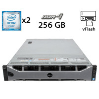 Сервер Dell PowerEdge R730xd 24SFF 2U Rack / 2x Intel Xeon E5-2697 v3 (14(28) ядер по 2.6-3.6 GHz) / 256GB DDR4 / no HDD / Matrox G200eR2 / 2x 1100W б/в