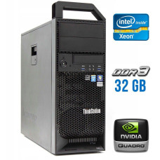 Робоча станція Lenovo ThinkStation S30 Tower / Xeon E5-2630 (6(12) ядер по 2.3-2.8 GHz) / 16GB DDR3 / 1000GB HDD / Quadro 2000, 1 GB GDDR5, 128-bit / 610W / DVI / DisplayPort б/в