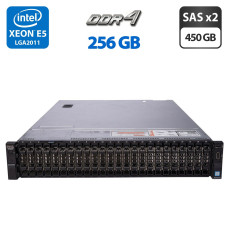 Сервер Dell PowerEdge R730xd 24SFF 2U Rack / 2x Intel Xeon E5-2667 v4 (8 (16) ядер по 3.2 - 3.6 GHz) / 256 GB DDR4 / 2x 450 GB SAS / Matrox G200eR2 / 2x 750W б/в