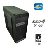 Робоча станція Vinga Tower / Intel Xeon E5-1650 v4 (6 (12) ядер по 3.6 - 4.0 GHz) / 64 GB DDR4 / 1 TB HDD / nVidia Quadro K600, 1 GB DDR3, 128-bit / 650W б/в