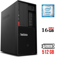 Робоча станція Lenovo ThinkStation P330 Tower / Xeon E-2124G (4 ядра по 3.4-4.5 GHz) / 16GB DDR4 / 512GB SSD M.2 / Quadro K620, 2GB DDR3, 128-bit / 400W / DVD-RW / USB 3.1 / DisplayPort б/в
