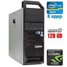 Робоча станція Lenovo ThinkStation S30 Tower / Xeon E5-2690 (8(16) ядер по 2.9-3.8 GHz) / 128GB DDR3 / 250GB SSD / Quadro 4000, 2GB GDDR5, 256-bit / 610W / DVI / DisplayPort б/в