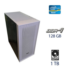 Сервер Mid Vinga Tower / 2x Intel Xeon E5-2699 v4 (18 (36) ядер по 2.2 - 3.6 GHz) / 128 GB DDR4 / 1 TB HDD / 1000W б/в